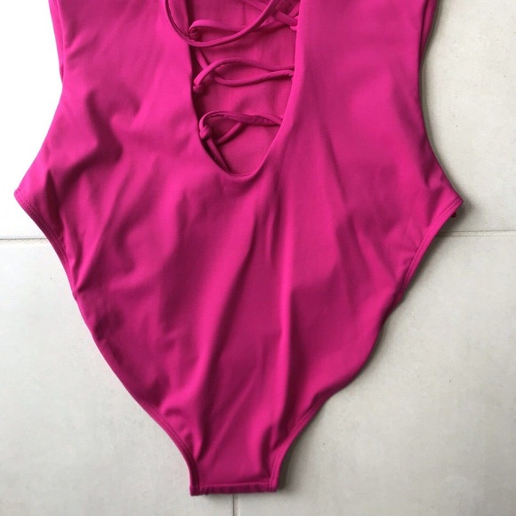 Pink Women's One Piece Swimsuit - Picture 6 of 8